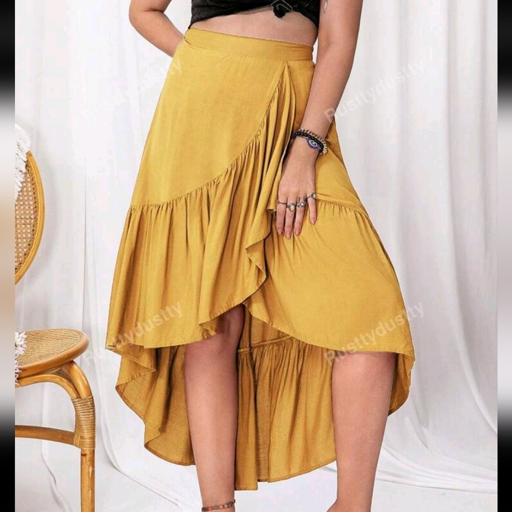 Yellow High-low Skirt